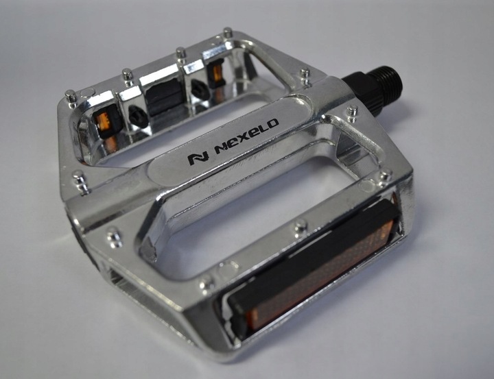 PEDAŁY ROWEROWE MTB BMX ALUMINIOWE Z ODBLASKAMI DO ROWERU SREBRNE