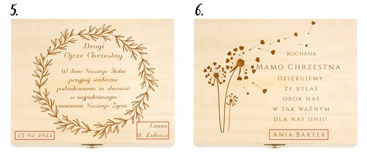 PODZIĘKOWANIE DLA RODZICÓW CHRZESTNYCH NA ŚLUB