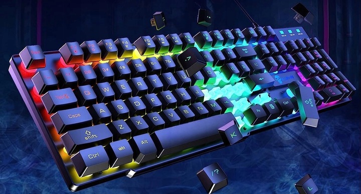 KLAWIATURA MYSZKA PODKŁADKA GAMINGOWA PODŚWIETLENIE PROFESJONALNY ZESTAW