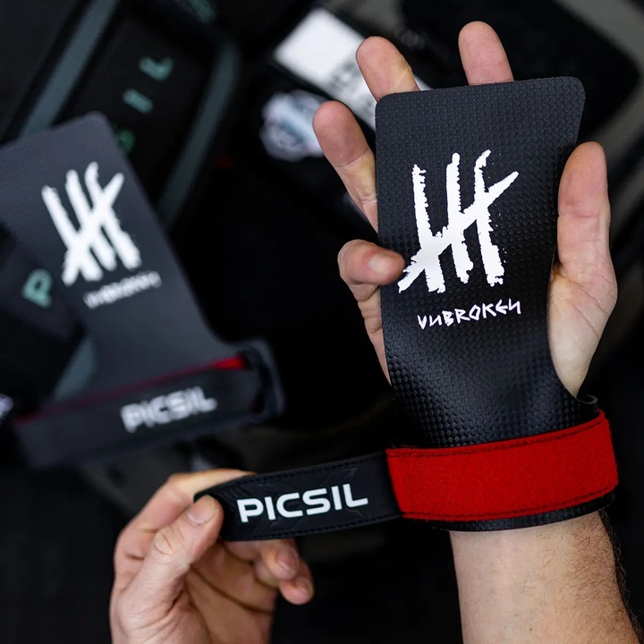 Skórki gimnastyczne CROSSFIT Picsil x Unbroken No Holes Grips rozmiar G+