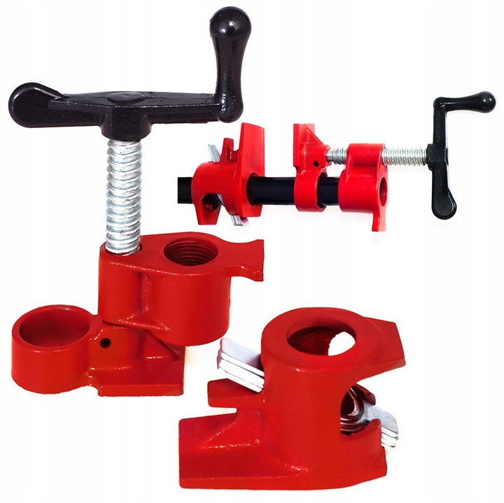 ŚCISK STOLARSKI ZACISK MOCNY RUROWY BEZKOŃCOWY 3/4" ZESTAW x 4 SZT