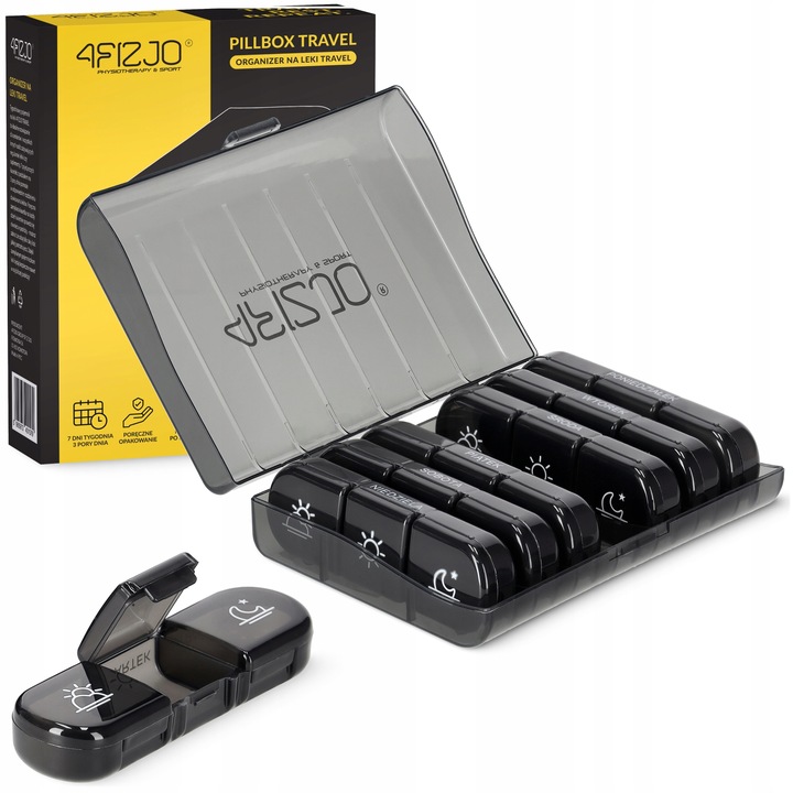 ORGANIZER NA LEKI KASETKA PUDEŁKO POJEMNIK 7 DNI TYGODNIA PORY DNIA
