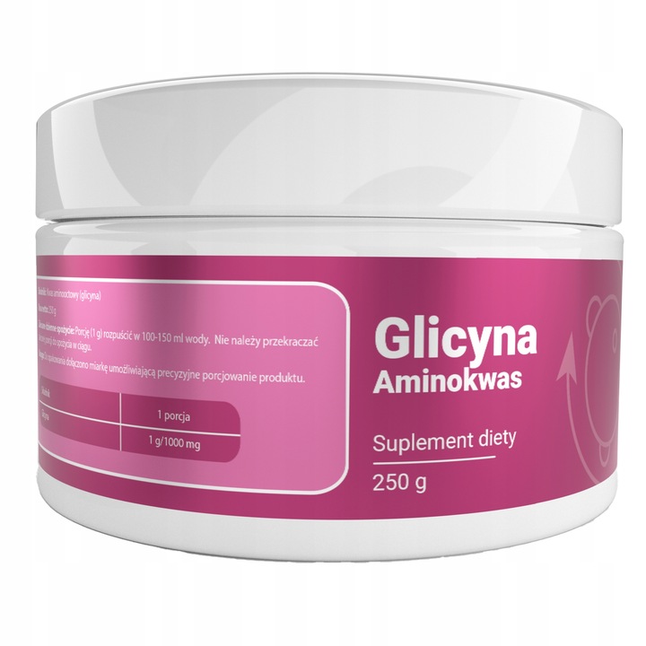 GLICYNA aminokwas w proszku DOBRY SEN, PAMIĘĆ, DETOX - 250 g
