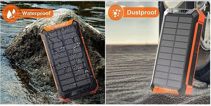 POWERBANK ŁADOWARKA PANEL SOLARNY INDUKCYJNY 30000mAh 6xUSB LATARKA 2x LED