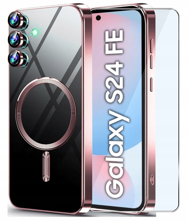 ETUI MAGSAFE GLAMOUR CLEAR CASE do SAMSUNG GALAXY S24 FE 5G SZKŁO HARTOWANE