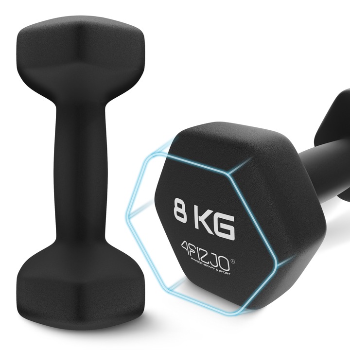 HANTLE CIĘŻARKI DO ĆWICZEŃ HANTELKI ŻELIWNE ANTYPOŚLIZGOWE ZESTAW 2x8 KG