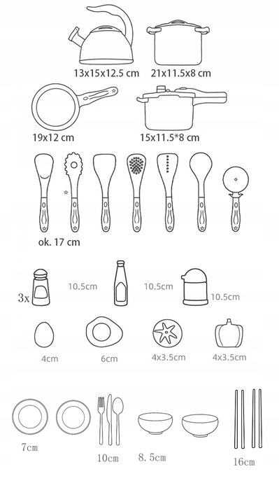 zestaw zabawek kuchennych sztućce 32szt kuchnia