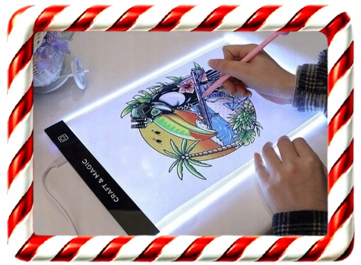 TABLET GRAFICZNY TABLICA BRIGHTPAD DESKA KREŚLARSKA RYSOWANIA LED A4