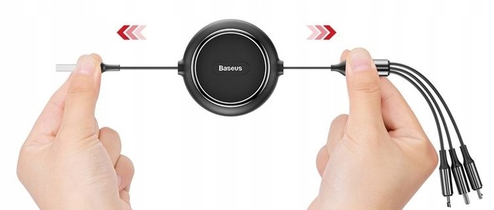 Kabel Zwijany USB 3 w 1 Lightning do iPhone Micro USB, USB-C 1,2m