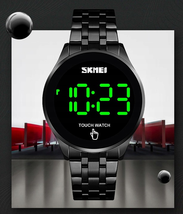 SKMEI Zegarek LED elektroniczny EKRAN DOTYKOWY