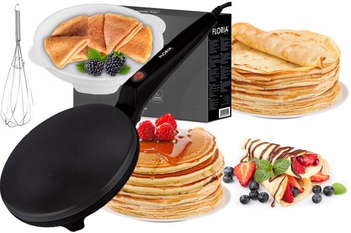 NALEŚNIKARKA ELEKTRYCZNA AUTOMATYCZNA CZARNA NON STICK 20CM 700W
