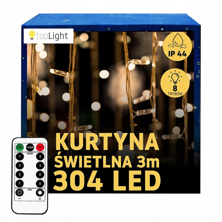 KURTYNA LED ŚWIETLNA 3x3 m NA OKNO WEWNĘTRZNA ZEWNĘTRZNA 230v Z