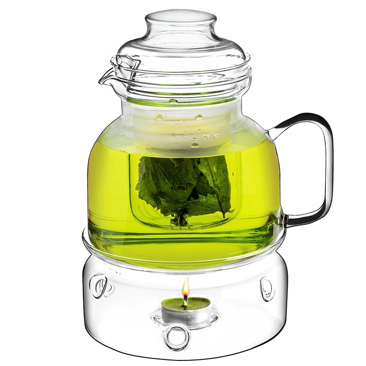 DZBANEK ŻAROODPORNY SZKLANY Z PODRZEWACZEM ZAPARZACZEM DO HERBATY 1,5L