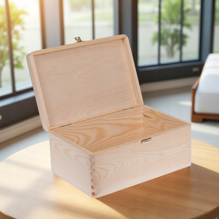 SKRZYNKA DREWNIANA PUDEŁKO Kufer Pojemnik 30x20 ORGANIZER DO DOMU DECOUPAGE