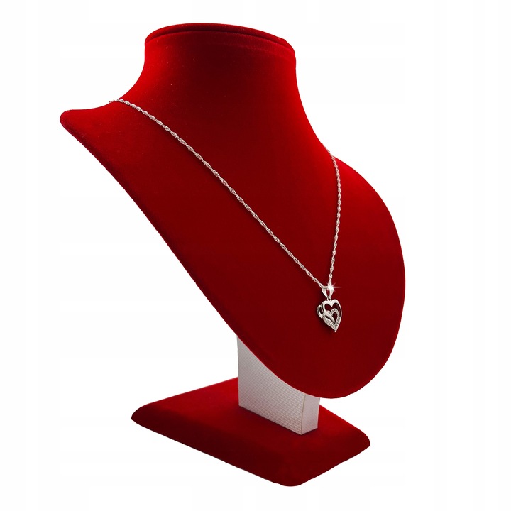 SREBRNY ŁAŃCUSZEK Z SERDUSZKIEM / NASZYJNIK SERCE 925 DLA KOBIETY ŻONY MAMY