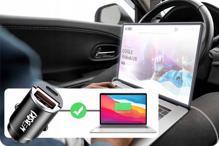 SZYBKA ŁADOWARKA SAMOCHODOWA 30W USB C + KABEL 3w1