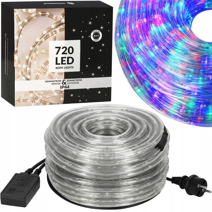 LAMPKI CHOINKOWE WĄŻ 720LED 30m MULTI ZEWNĘTRZNY PROGRAMATOR MULTIKOLOR