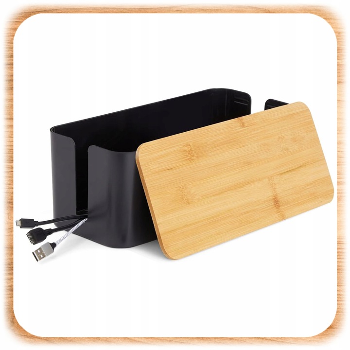 ORGANIZER NA KABLE POJEMNIK PUDEŁKO NA LISTWY KABLI PRZEWODY BOX DREWNO L