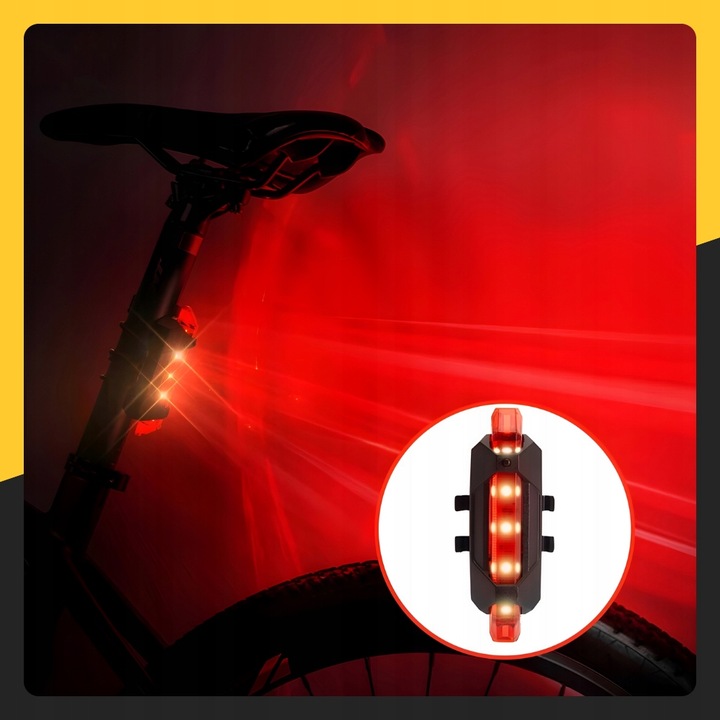 LAMPKA ROWEROWA PRZEDNIA TYLNA LED PRZÓD AKUMULATOROWA ZESTAW LAMPEK USB