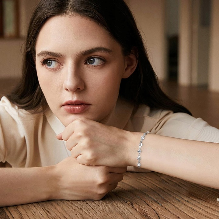 Bransoletka Damska Serce Srebrna łańcuszek Dla Mamy Żony Córki Prezent