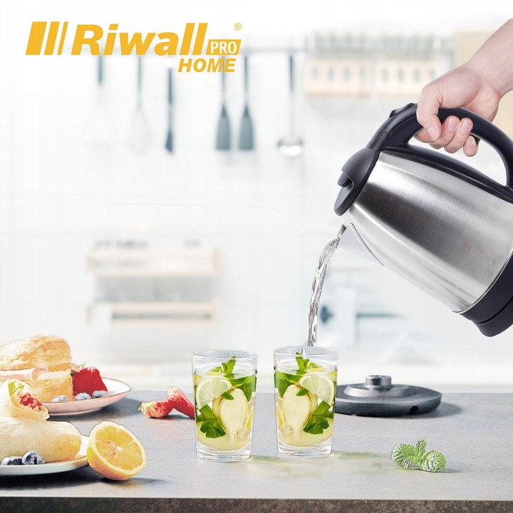 CZAJNIK ELEKTRYCZNY BEZPRZEWODOWY METALOWY OBROTOWY 1.8L FAST RIWALL