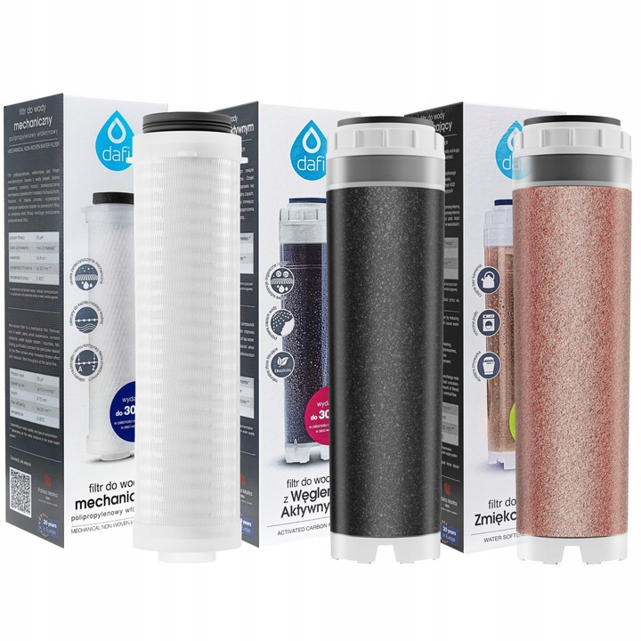 Zestaw filtrów EKO DAFI stacji 3 elementowej węglowy żywiczny