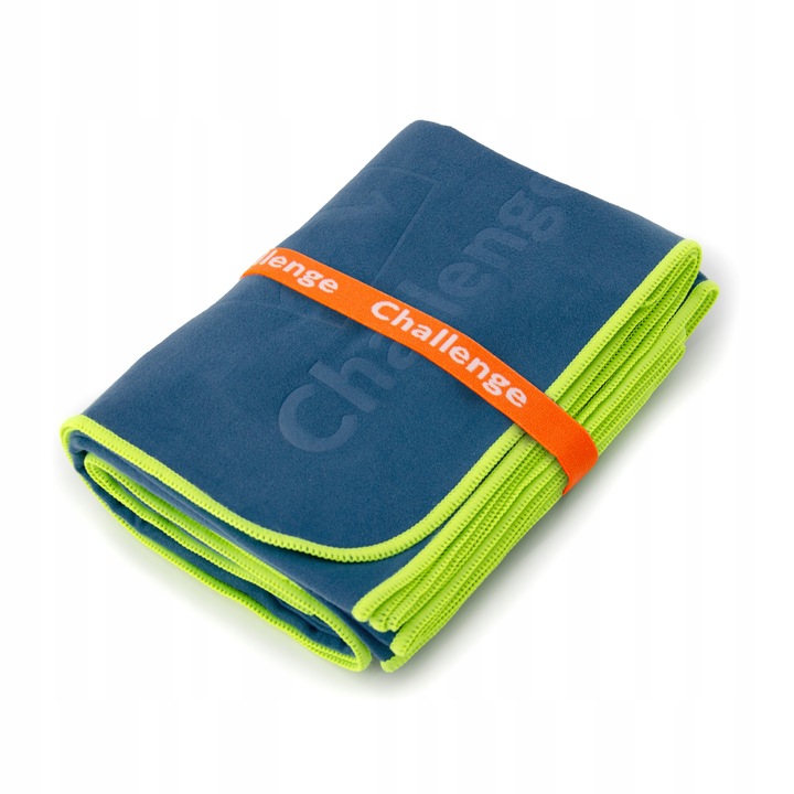 RĘCZNIK Z MIKROFIBRY 80x150 cm GRANATOWY zielona nitka NEW