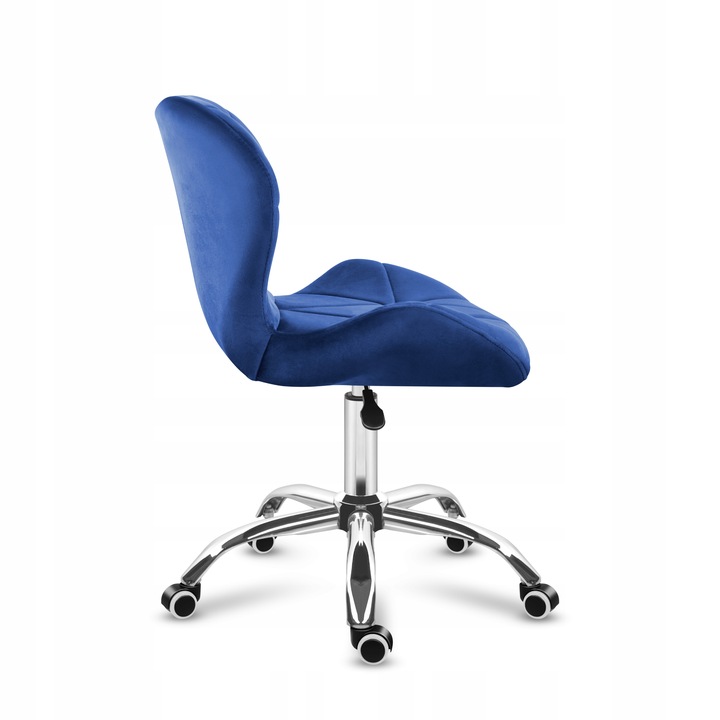 Fotel biurowy obrotowy MARK ADLER niebieski welurowy tapicerowany do