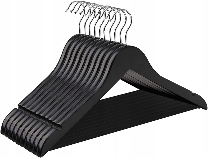 WIESZAK NA UBRANIA DREWNIANY CZARNY WIESZAKI UBRANIOWE KOMPLET LOFT