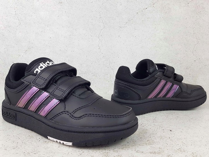 ADIDAS HOOPS 3.0 CF C H03861 BUTY TRAMPKI DZIECIĘCE CZARNE NA RZEPY
