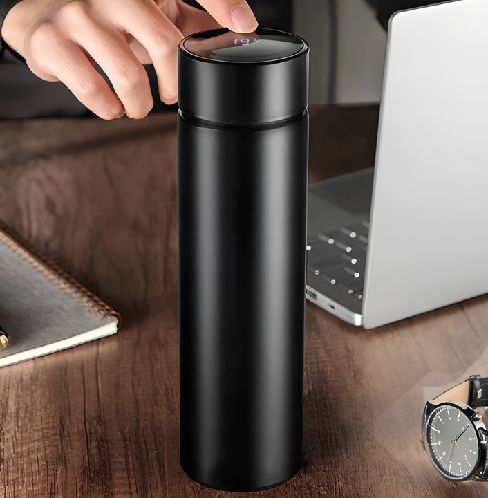 KUBEK TERMICZNY TERMOS LED 500ml NA KAWĘ HERBATĘ DOTYKOWY DO SAMOCHODU PRO