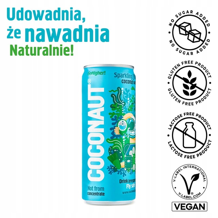 Coconaut Woda kokosowa gazowana z młodego kokosa 100% 20 x 320ml