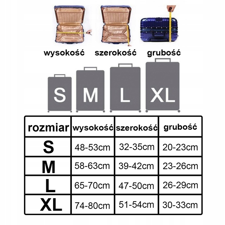 Pokrowiec Na Walizkę Podróżną Ochronny Etui Rozmiar XL Duży Bagaż 80x54x33