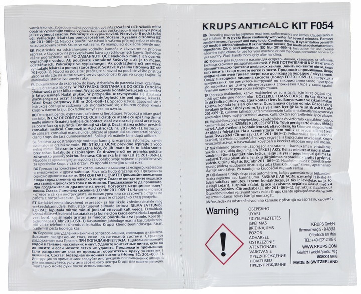 Krups AntiCalc Kit F054 odkamieniacz do ekspresu