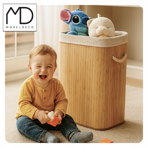 Kosz na pranie zabawki składany bambusowy bieliznę pojemnik duży organizer