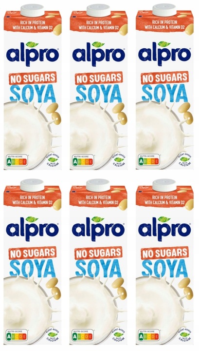 ALPRO NAPÓJ SOJOWY Z DODATKIEM WAPNIA I WITAMIN BEZ CUKRU 6x 1L