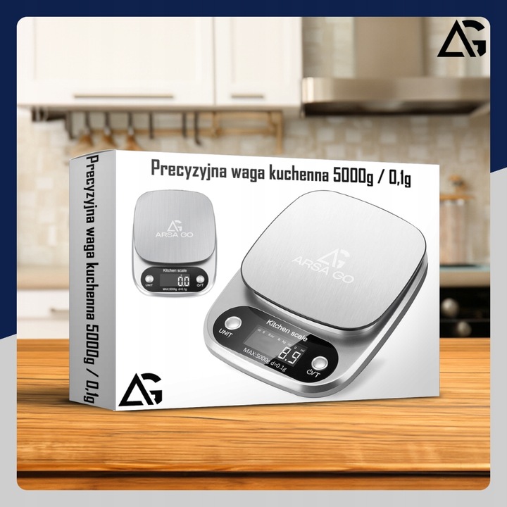 PRECYZYJNA WAGA KUCHENNA 5000g I 0,1g WYŚWIETLACZ LCD JUBILERSKA