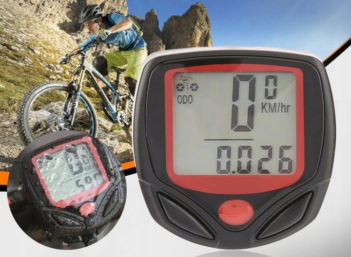 LICZNIK ROWEROWY LCD PRĘDKOŚĆ PRZEBIEG ZEGAR