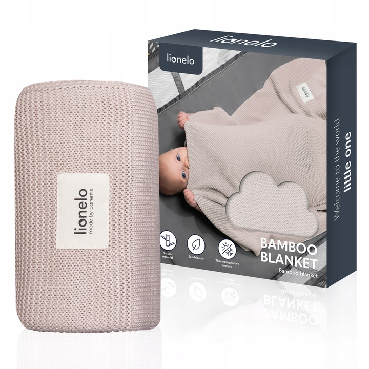 Kocyk bambusowy otulacz dla dzieci 75x100cm PIERWSZY PREZENT Lionelo Bamboo