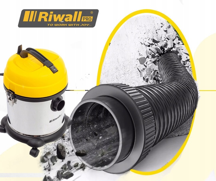 Odkurzacz przemysłowy bezworkowy Riwall FERDEK 1.0 RVC-03 DO GIPSU PYŁ