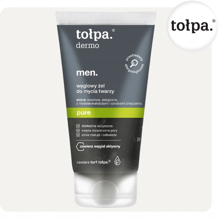 Żel Węglowy Oczyszczający do Mycia Twarzy dla Mężczyzn Men Pure 150 ml