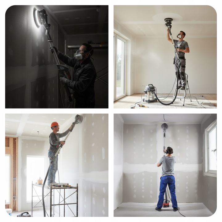 SZLIFIERKA ŻYRAFA majster PRO Polska ŚCIAN TYNKÓW LED TORBA 2000W