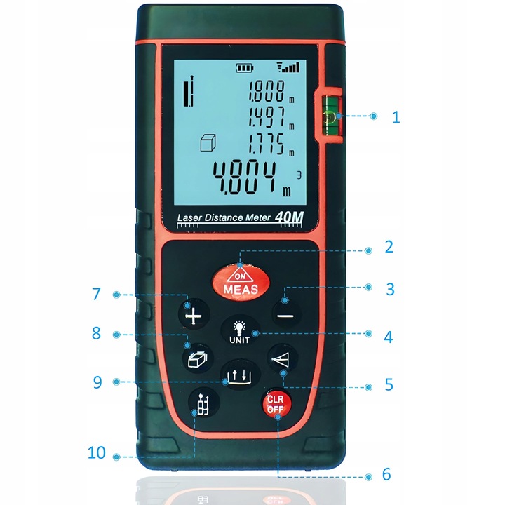 DALMIERZ LASEROWY MIERNIK ODLEGŁOŚCI CYFROWY HT-40