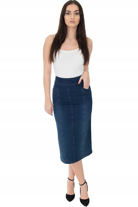 SPÓDNICA JEANS MAXI (38-58) KOLORY r.46