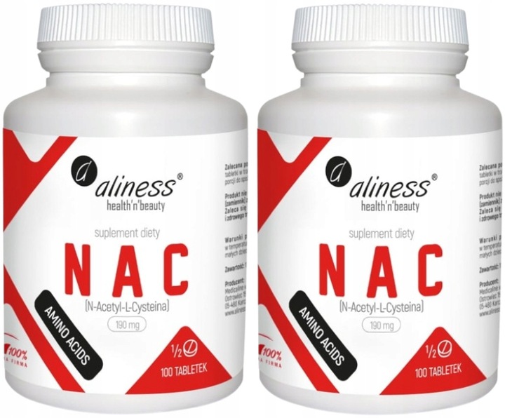ALINESS NAC N-Acetylocysteina L-CYSTEINA 190 mg płodność 2x100 tabletek