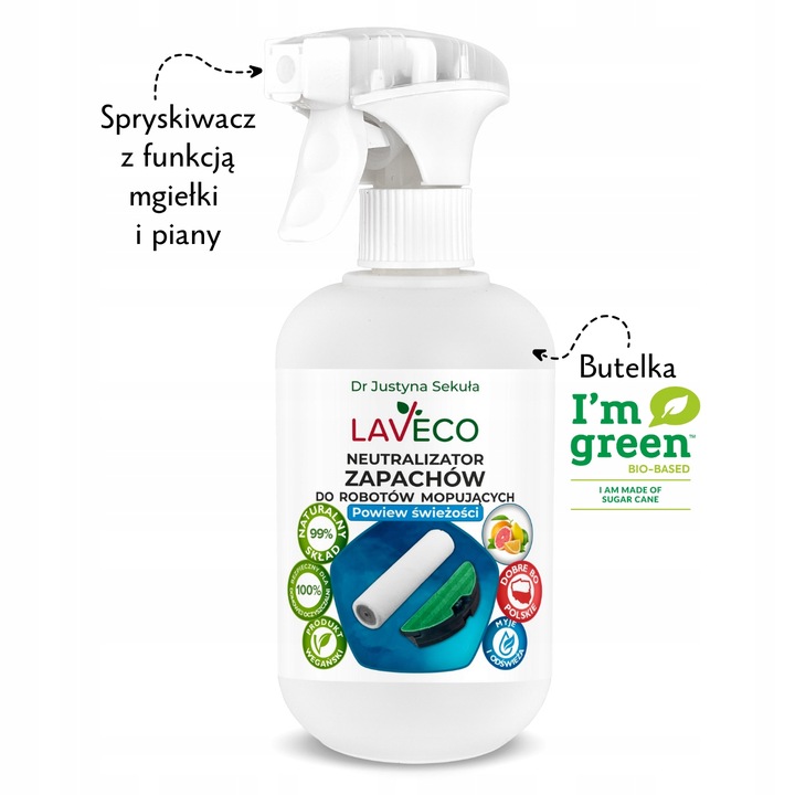 Neutralizator zapachu do robotów myjących mopujący, bionicznych, do wałka