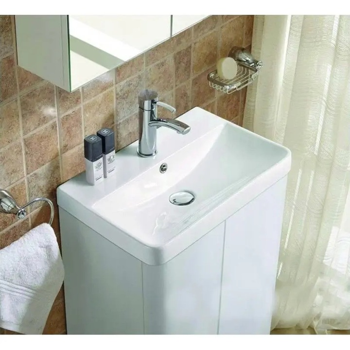 MEXEN DAGNA UMYWALKA WPUSZCZANA W BLAT 50x35 BIAŁA