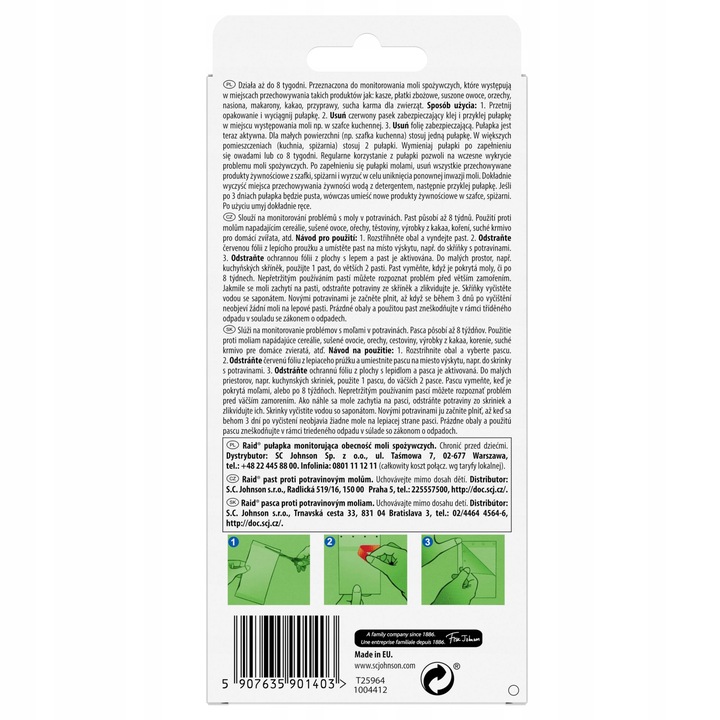 3X RAID PUŁAPKA NA MOLE SPOŻYWCZE DO SPIŻARNI KUCHNI 9 SZT DZIAŁANIE 8