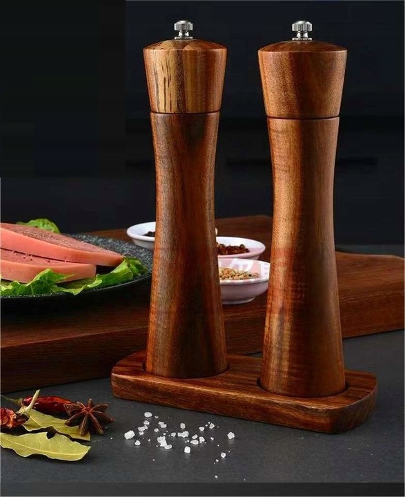 2×Ręczny Młynek Do Soli I Pieprzu zestaw z podstawką