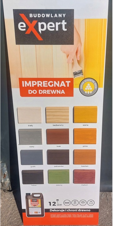 TRWAŁY IMPREGNAT I FARBA 2w1 DO DREWNA OGRODOWEGO Z WOSKAMI 5L 12 KOLORÓW !